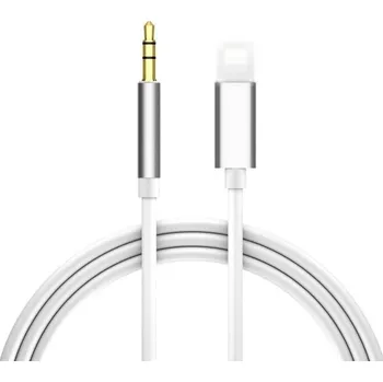 Audio kabel AUX kabel pro Apple Lightning na 3,5mm jack K100 stříbrná