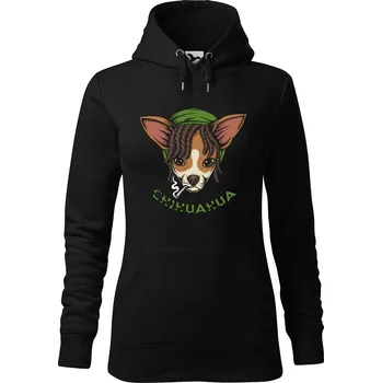 Dámská mikina DOBRÝ TRIKO Dámská mikina s potiskem Čivava Velikost dámské mikiny: XL, Barva: Černá