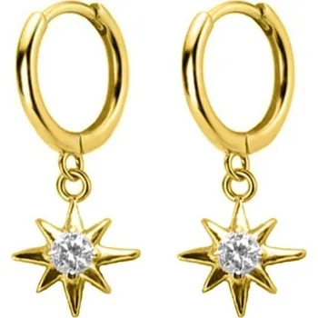 Náušnice Dámské kruhové náušnice s přívěskem A1698 zlatá 5