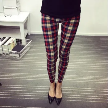 Dámské legíny Dámské kostkované legíny J519 1