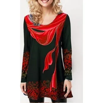 Dámský top se vzorem červená 4XL