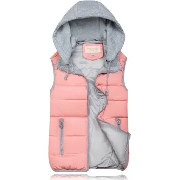 Dámská vesta Dámská vesta s kapucí růžová XXL