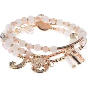 Náramek Dámský korálkový náramek 3 ks H677 bílá