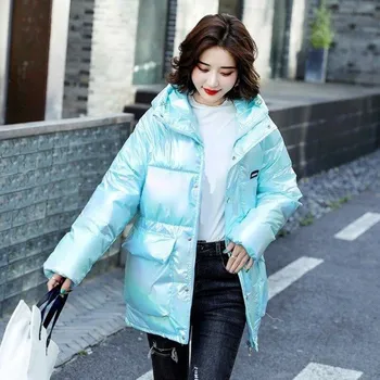 Dámská zimní bunda P2328 světle modrá M