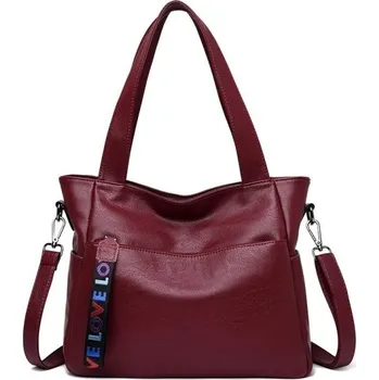Kabelka Dámská kožená kabelka M819 vínová