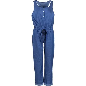 Dámský overall Dámský džínový overal s tkaničkou a knoflíky tmavě modrá M