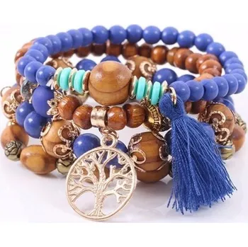 Náramek Dámský vícevrstvý náramek H261 modrá