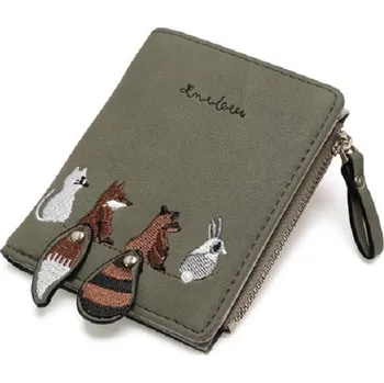Peněženka Dámská praktická peněženka se zvířaty J2343 zelená