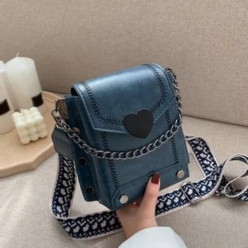 Kabelka Dámská kožená crossbody kabelka M844 modrá