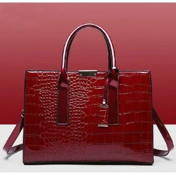 Kabelka Dámská kabelka se vzorem krokodýlí kůže M1753 vínová