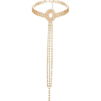 Náhrdelník Dámský choker náhrdelník s kamínky A1923 zlatá