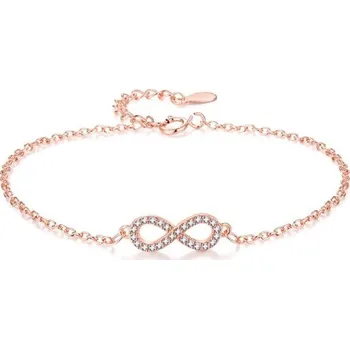 Náramek Dámský náramek s nekonečnem P59 starorůžová