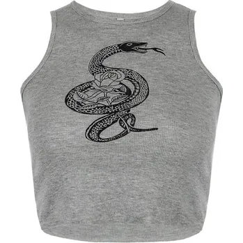 Dámský crop top s potiskem hada L