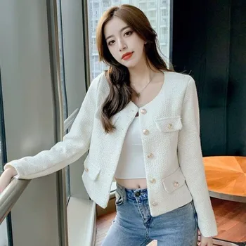 Dámský kabát Dámský krátký kabát P2110 bílá M