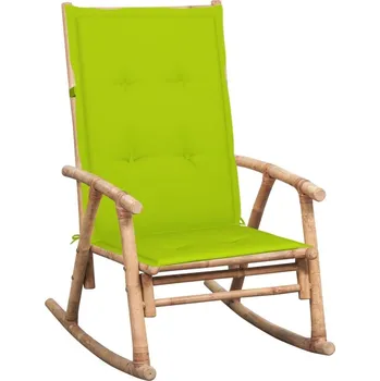 vidaXL Houpací křeslo s poduškou bambus [3063903] Barva: Jasně zelená