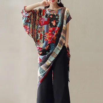 Dámská halenka Barevná halenka s květinami 3XL