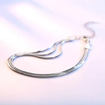 Náramek Dámský trojitý náramek P70 stříbrná