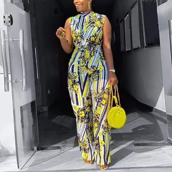 Dámský overall Dámský květinový overal bez rukávů S