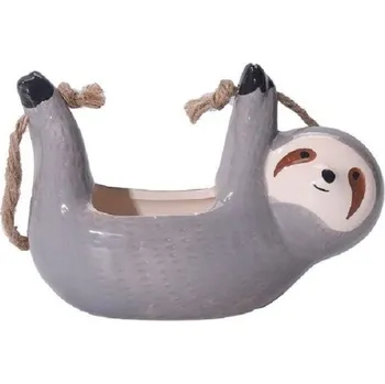 Květináč Dekorativní květináč ve tvaru lenochoda šedá