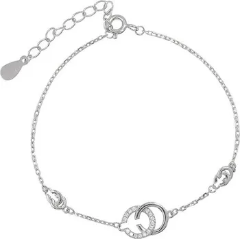 Náramek Dámský řetízkový náramek s kruhy