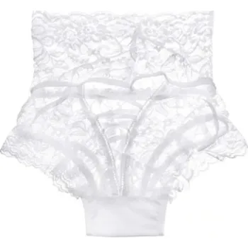 Kalhotky Dámské sexy krajkové kalhotky do pasu bílá XL