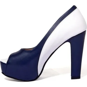 Dámské lodičky Dámské lodičky s otevřenou špičkou J1127 tmavě modrá 39