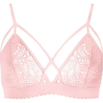 Podprsenka Dámská sexy krajková podprsenka růžová XL