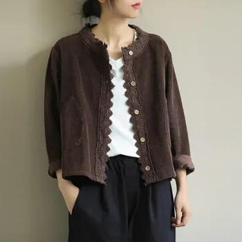 Dámská bunda Dámská podzimní bunda P2505 hnědá L