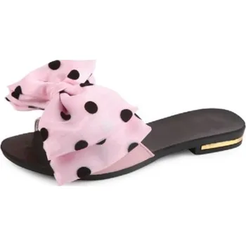 Dámská obuv Dámské pantofle s puntíky růžová 36