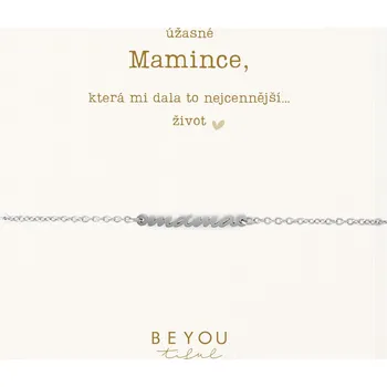 Náramek BEYOU Dárková karta Mamince a náramek máma ocelový