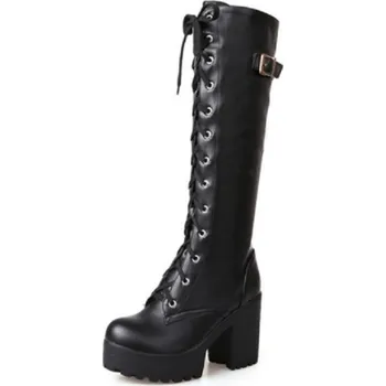 Dámské kozačky Dámské zimní kozačky na podpatku J1197 černá 39