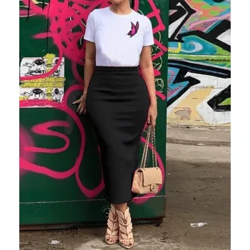 Dámská sukně Dámská pouzdrová midi sukně G145 černá L