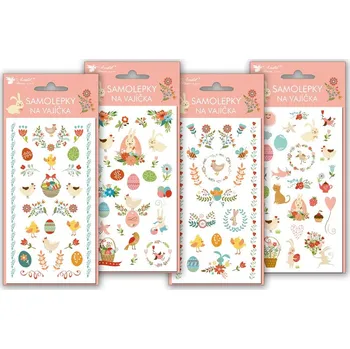 Velikonoční dekorace Anděl Přerov 829 velikonoční samolepky na vajíčka gelové 19 x 9 cm mix motivů