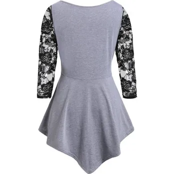 Dámské tričko Dámský top nadměrné velikosti A952 šedá 4XL