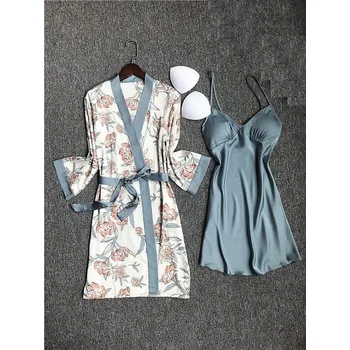 Dámský župan Dámský župan a noční košile P2676 modrá M