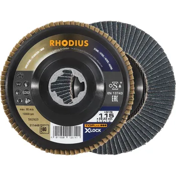 Brusný kotouč RHODIUS Lamelový brusný kotouč LGZ PB X-LOCK 115 x 22,23 P80 TOPline