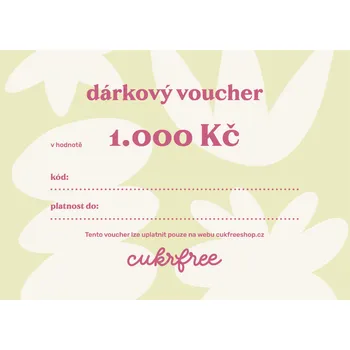 Dárkový potravinový koš Dárkový voucher cukrfree poštou (Nákupní voucher: 1 000 Kč)
