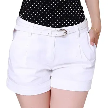 Dámské kraťasy Dámské bavlněné kraťasy s páskem J1078 bílá XL