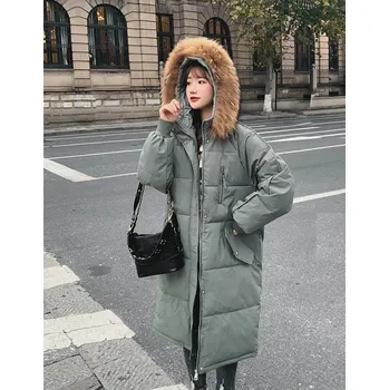 Dámská dlouhá zimní bunda P1795 armádní zelená XS