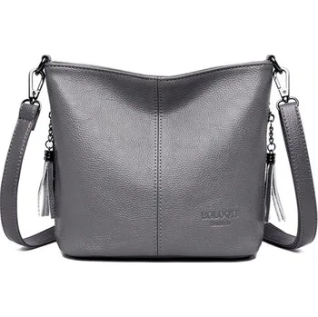 Kabelka Dámská kožená crossbody kabelka M683 šedá