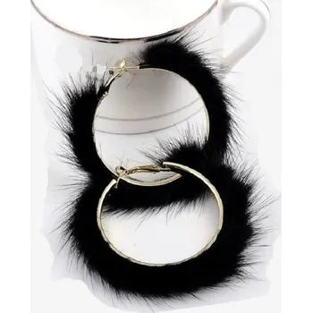 Náušnice Dámské kruhové náušnice s plyšem 6