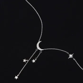 Náhrdelník Dámský náhrdelník s měsícem a hvězdami D577