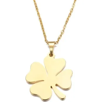 Náhrdelník Dámský náhrdelník s přívěskem čtyřlístek zlatá