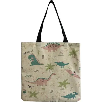 Kabelka Dámská plátěná taška dinosaurus 5