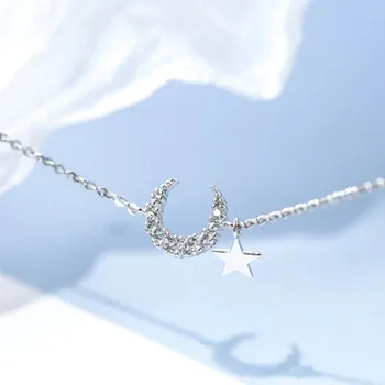 Náramek Dámský náramek s měsícem a hvězdou stříbrná