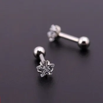 Náušnice Dámská pecková náušnice se zirkonem G1335 stříbrná 4 mm