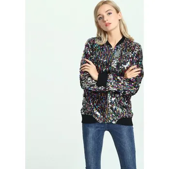 Dámská casual bunda Dámská jarní bunda s flitry S