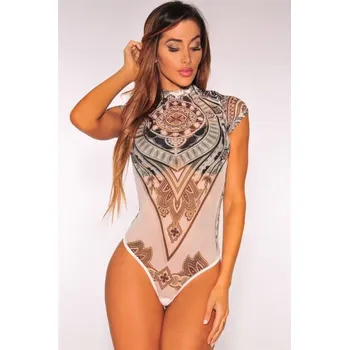 Body Dámské průsvitné body s krátkým rukávem M