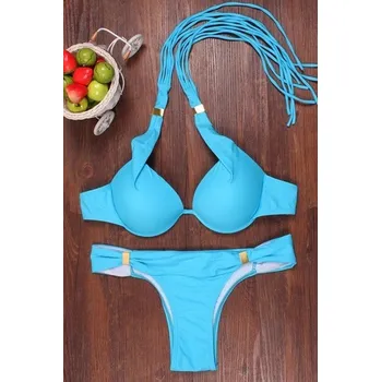 Dámské plavky Dámské bikiny P578 světle modrá XS