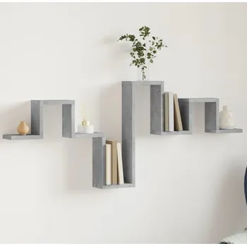 police vidaXL Nástěnná police 104,5 x 10 x 43 cm kompozitní dřevo [840725] Barva: Betonová šedá